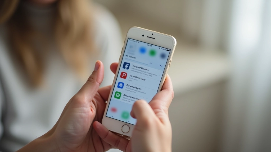 Close-up of hands using a smartphone to browse social media